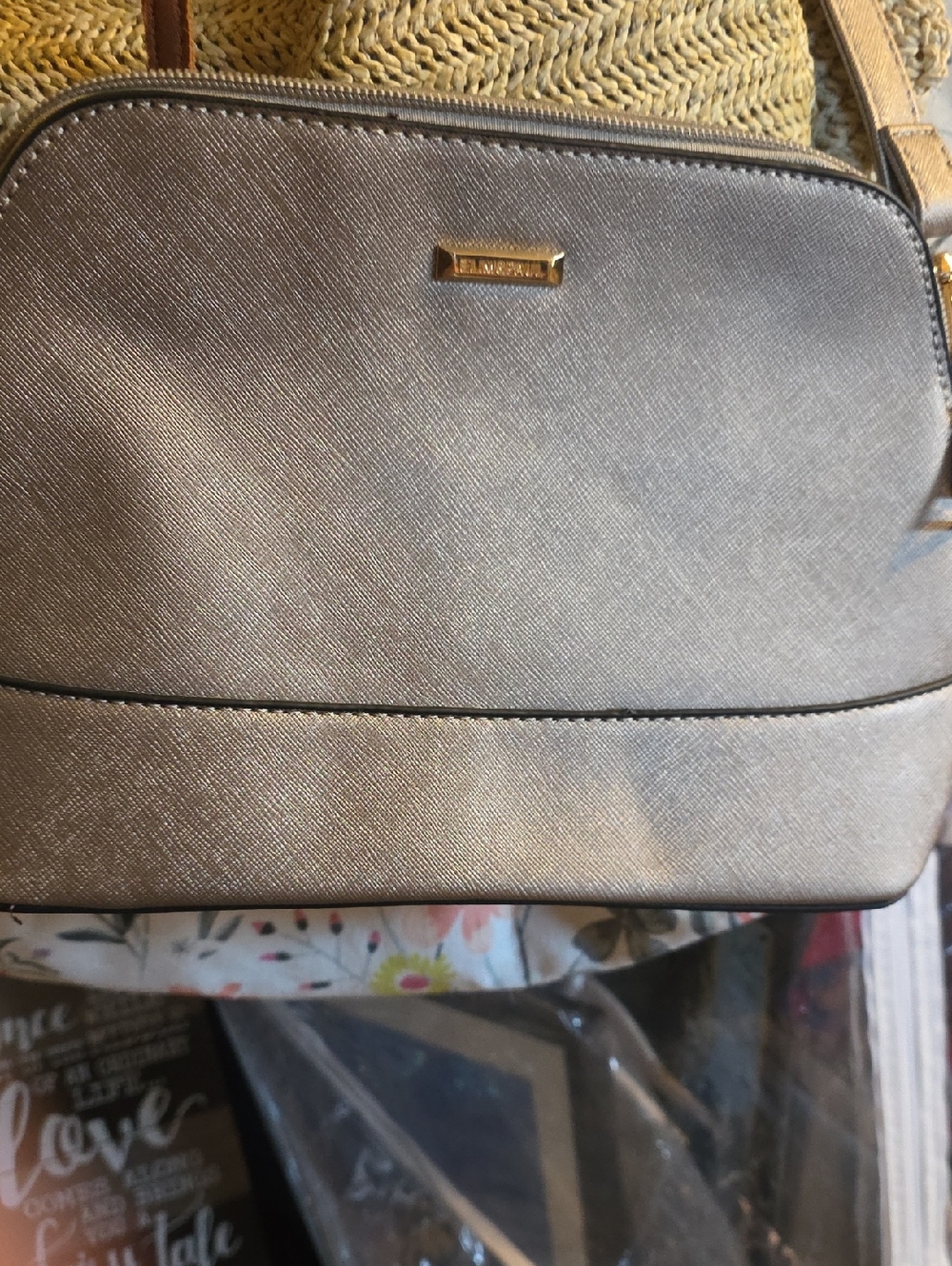ELim & PAUL Metallic Gold Crossbody Shoulder Bag